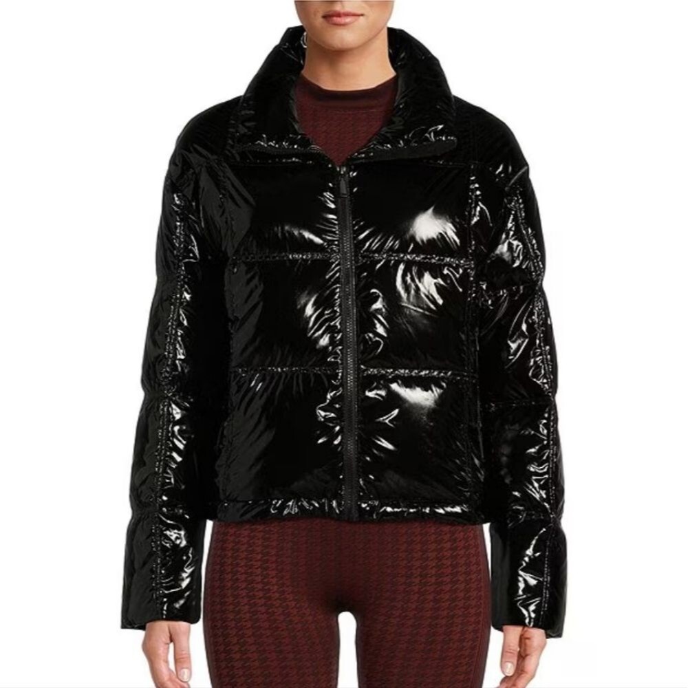 Antonio Melani Womens Small Black Stand Collar Front Zip Ski Puffer Jacket